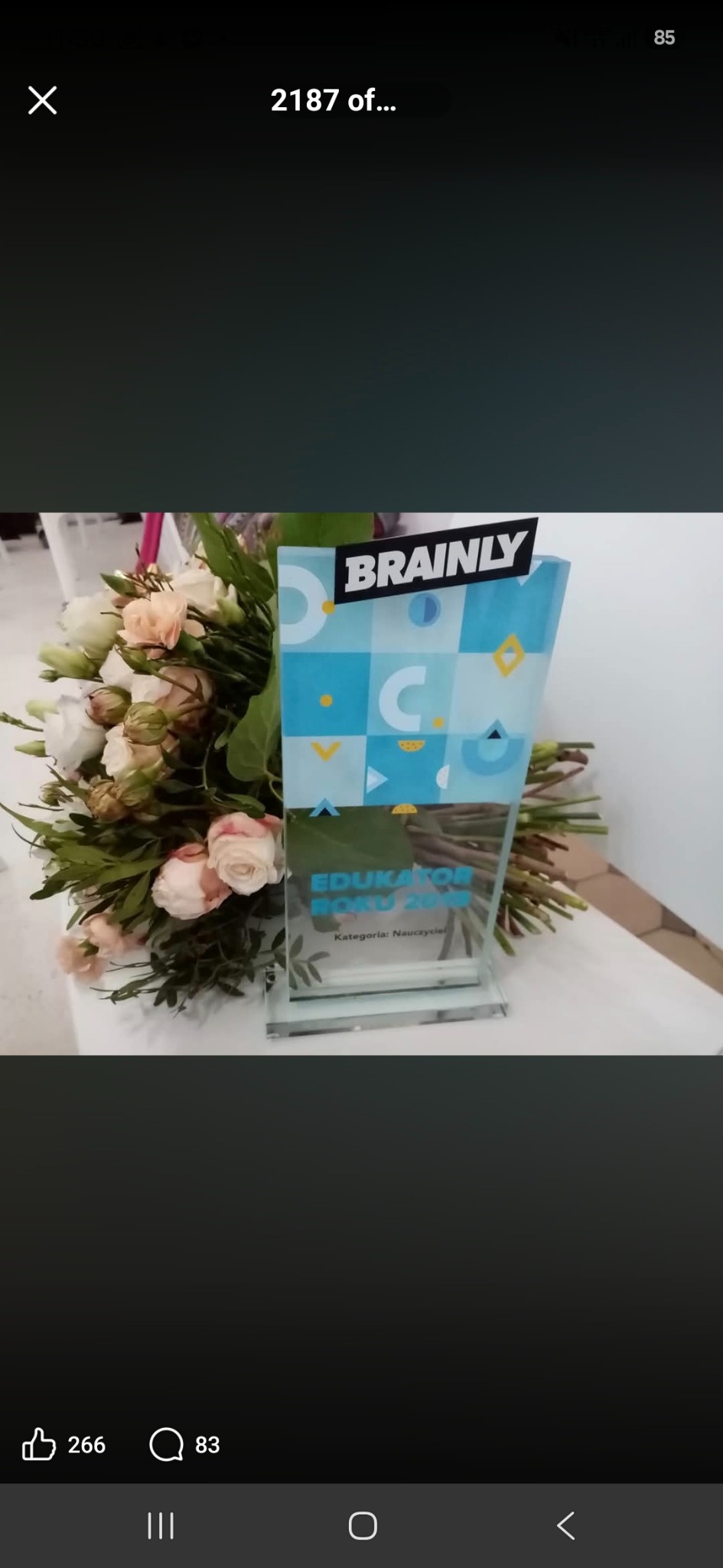 Statuetka Brainly Edukator Roku 2019 w kategorii Nauczyciel